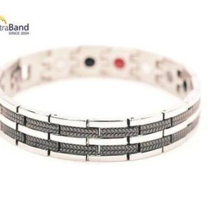 Black & Silver HWY 101 SS Negative Ion Bracelet